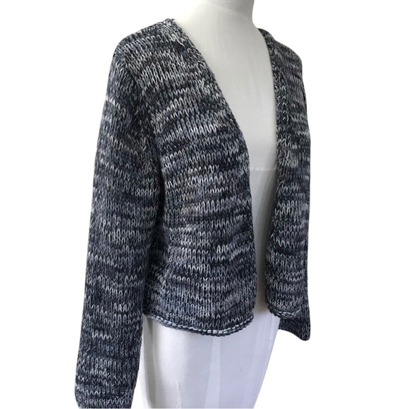 J. Jill Chunky Marled Blue Cotton Open Front Cardigan Sweater Women Size Small - Picture 6 of 16